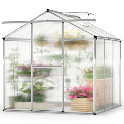 Serre 6 x 8 pi pour l'extérieur avec grande serre et gouttières