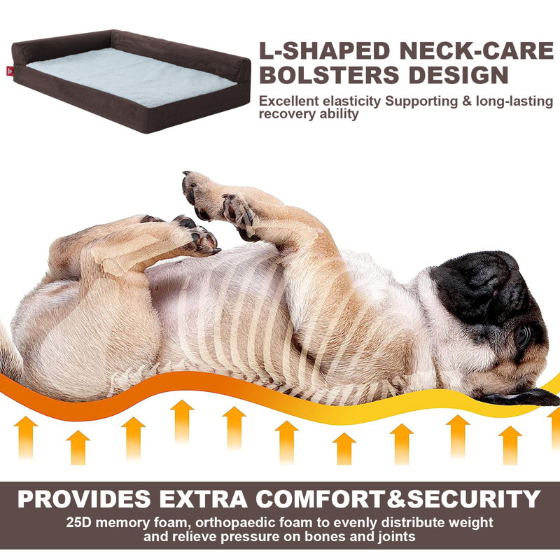 Polyester Pet Bed, Medium (30" W x 20" D x 7" H), Dark Brown