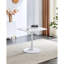 Table de salle à manger 5 pièces, table à piédestal Mid-Century avec pieds en métal, table de loisirs blanche, conception simple à assembler, café à nettoyage rapide, facile à assembler et à nettoyer