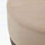 Repose-pieds rond en velours rembourré avec base en bois, repose-pieds ou table basse d'appoint moderne, brun clair