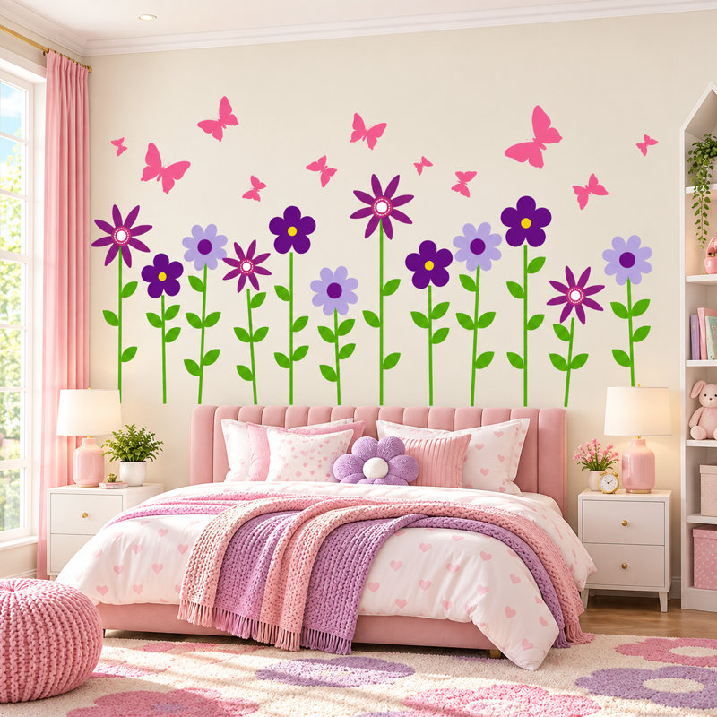 Plants & Flowers Non-Wall Damaging Wall Decal, Scheme B