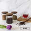 3-Piece Ribbed Glass Storage Jar Set with Wooden Lids – 500ml Airtight Kitchen Storage Canisters