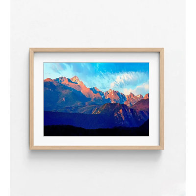 Impression de photographie de montagnes, paysage auberge de montagne, chambre à coucher, chalet rustique forêt, art mural Abentego, impression de photo de paysage