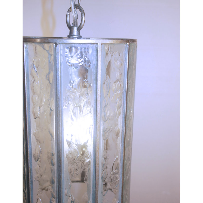 Traditional 1 Light Silver Lantern Pendant