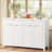 Sideboard Modern 55.1" Buffet Cabinet With 2-Drawers And 4-Doors, Adjustable Shelves, Wave-Pattern Design, Aluminum Handles, Painted Mdf, Scandinavian Storage-859987421