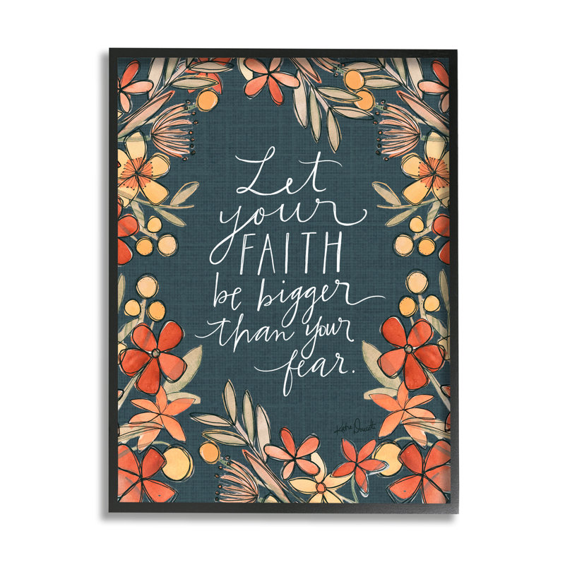 «Faith Over Fear», Giclée encadrée noir minuit, H 14 po x l 11 po x P 1,5 po