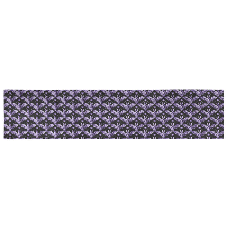 Chemin de table géométrique avicia, 72 po x 16 po, Mauve, Sergé de coton