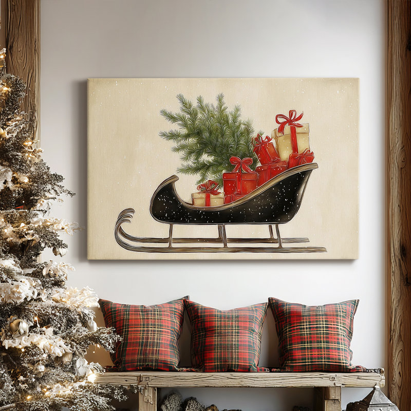 «Eve of Golden Sleigh», toile tendue avec châssis de qualité supérieure, H 24 po x l 36 po