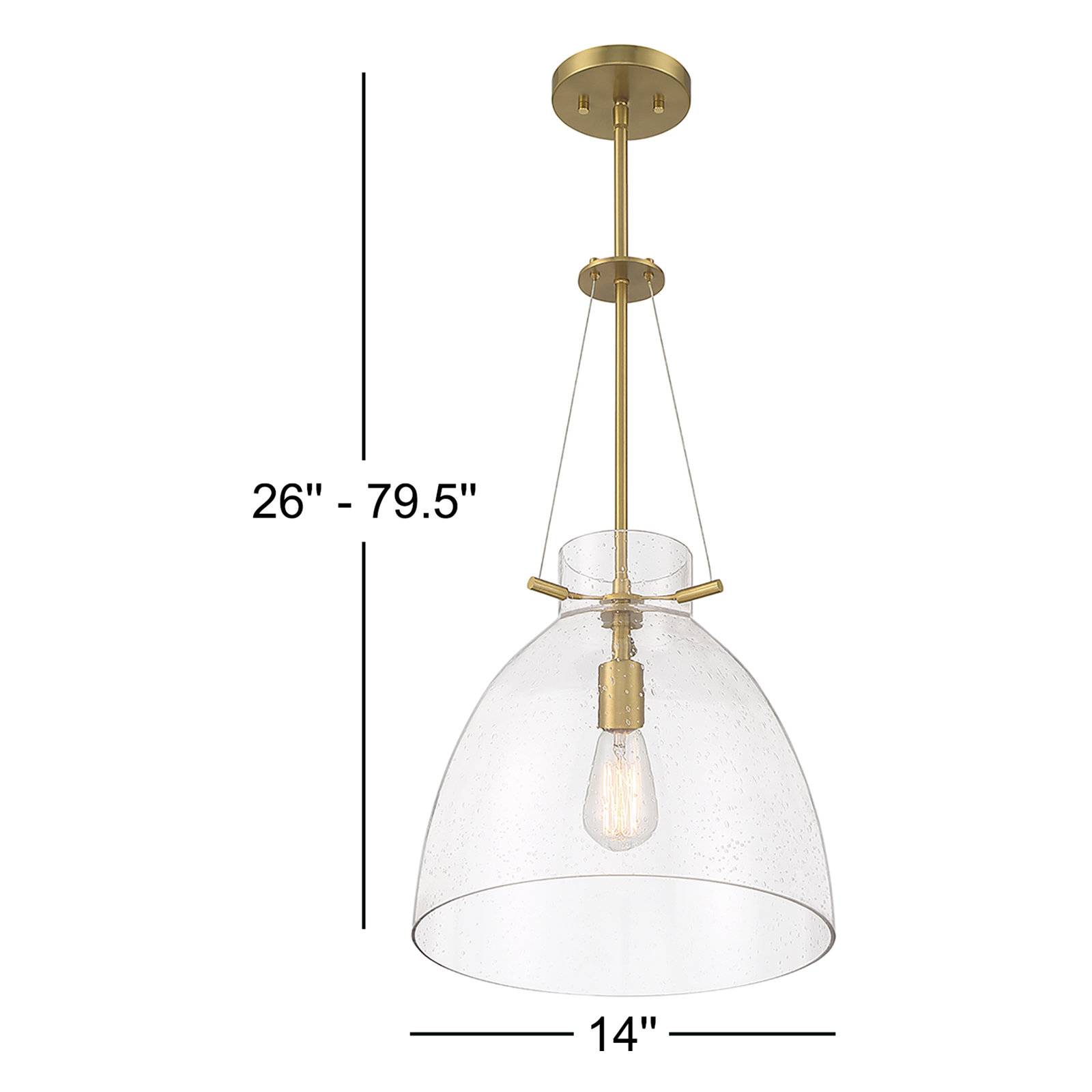 Theda 1 - Light Single Bell Pendant, Brown