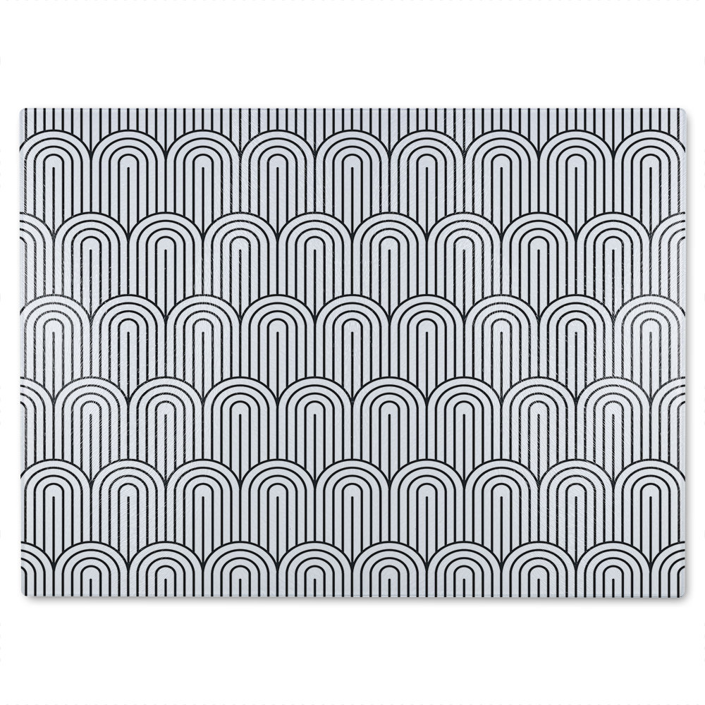 Geometric Curves Glass Chopping Board