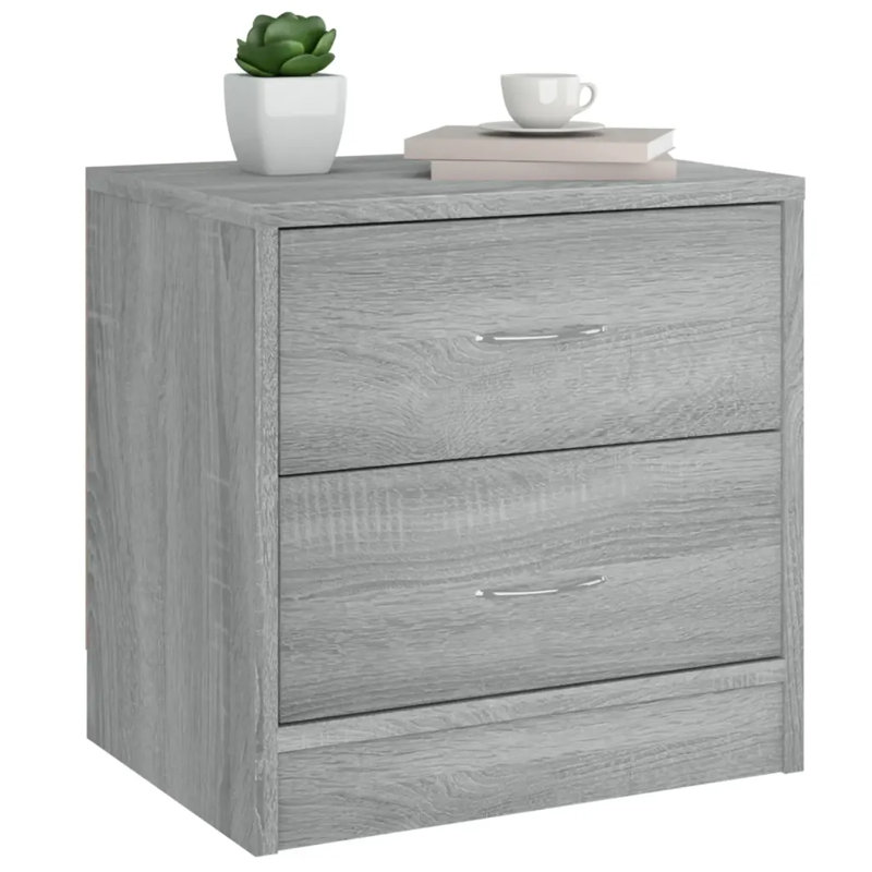 Alfredia Manufactured Wood Bedside Table, Grey sonoma