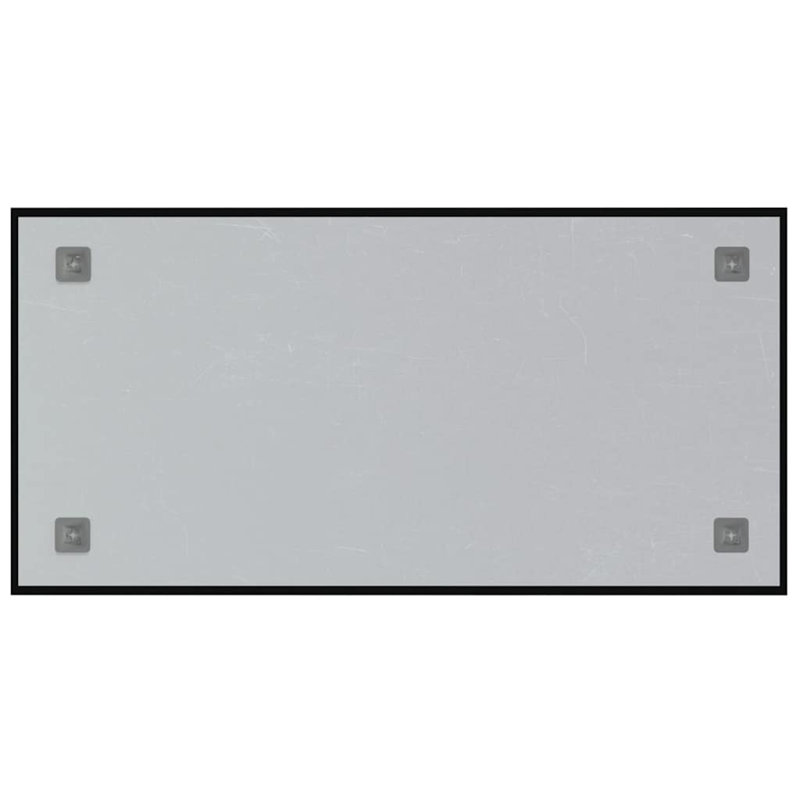Wall-Mounted Magnetic Board Tempered Glass, Black, 40cm H x 80cm W