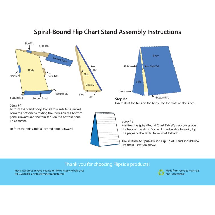 Flipside Deluxe Spiral-Bound Flip Chart Stand with Dry Erase Board