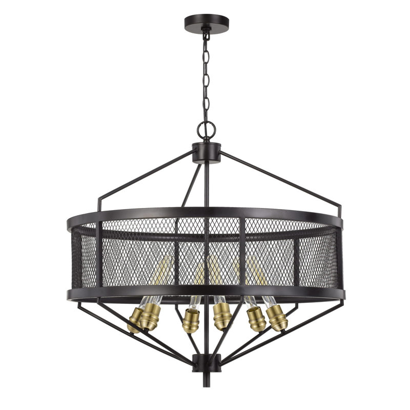 Lustre en métal 6 lumières avec abat-jour en maille Halle