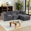 Canapé modulaire en L en chenille avec repose-pieds et coussin moelleux-1518706463