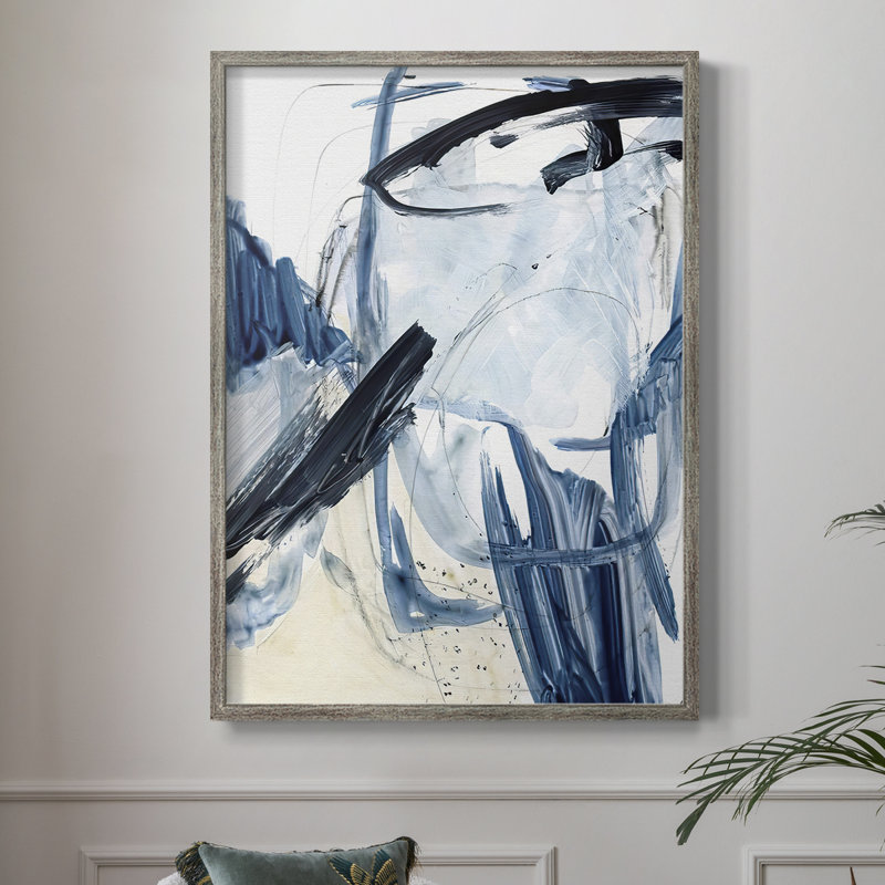 Indigo Swash I, reproduction encadrée - bois massif, H 11 po x l 9 po