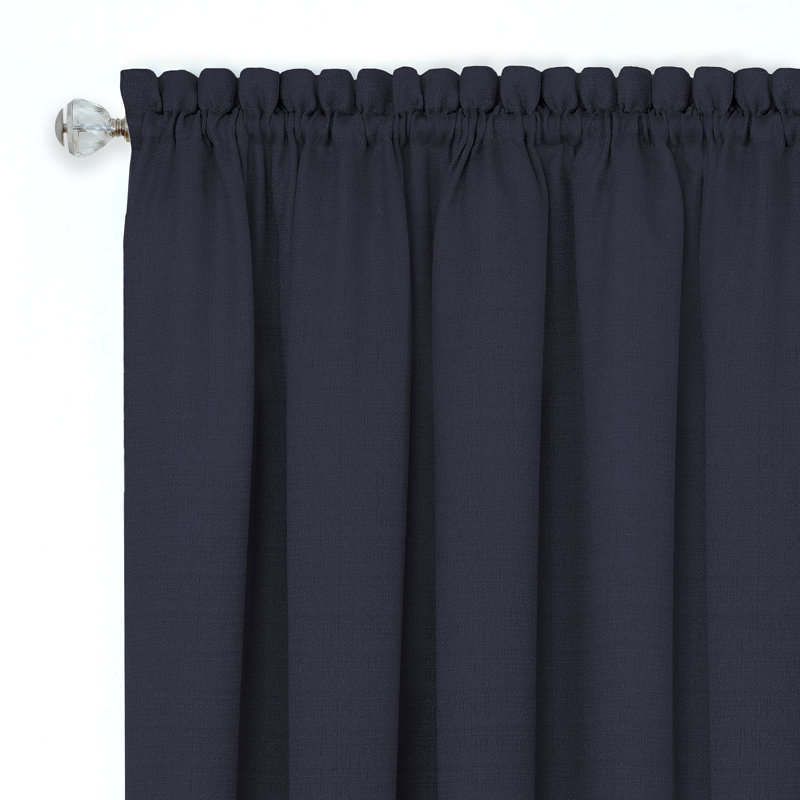 Renken Semi Sheer Curtain Pair, 52" x 84", Navy