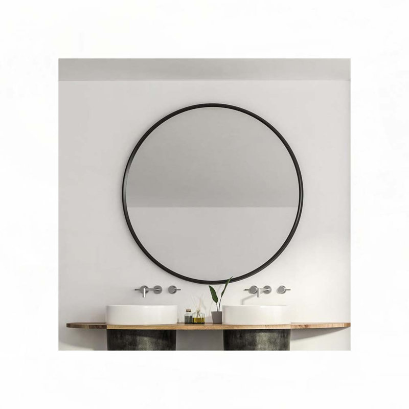 Miroir de salle de bain 39 po, Noir, 39 po x 39 po