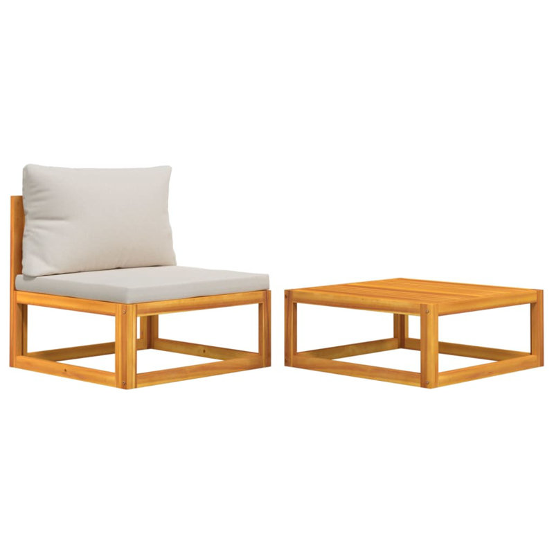 Chaise de patio avec coussins et repose-pieds, gris
