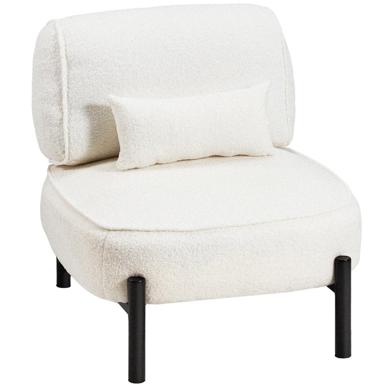 Upholstered Accent Chair, White