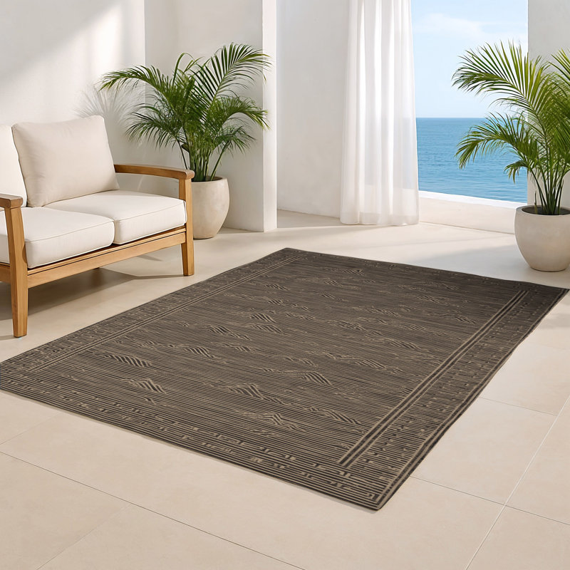 ArtDeco Gray Indoor and Outdoor Area Rug, Rectangle 8' x 10'
