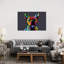 Rainbow French Bulldog On Grey by Michael Tompsett - Wrapped Canvas Print-101410074-42152837