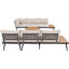 Canapé modulaire beige avec bois et - Housses de coussin pour sièges d'extérieur en fer thermolaqué -