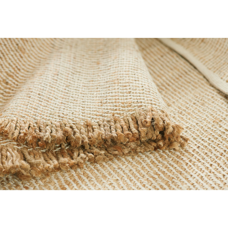 Natural Jute and Cotton Handmade 9' x 12' Rug