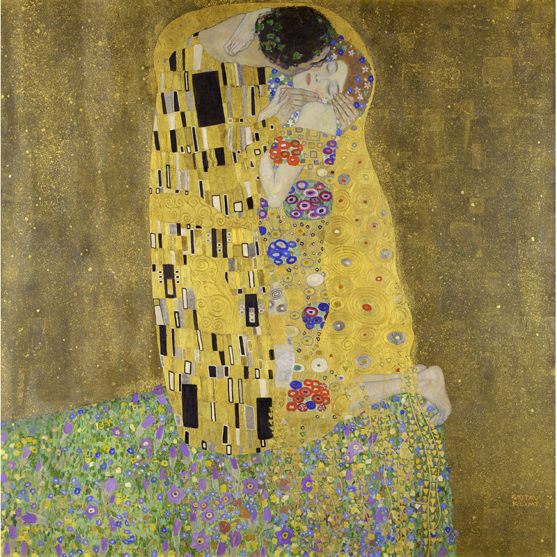 «Gustav Klimt's the Kiss» (1907 - 1908) par Gustav Klimt - impression, H 30 po x l 30 po x P 1,5 po, Toile tendue