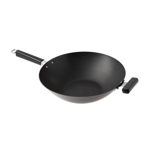  JOYCE CHEN Professional Series 14-Inch Cast Iron Wok with Maple  Handle: Home & Kitchen