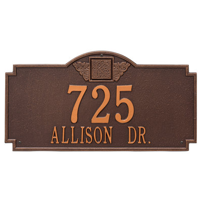 Plaque d'adresse murale monogramme à 2 lignes