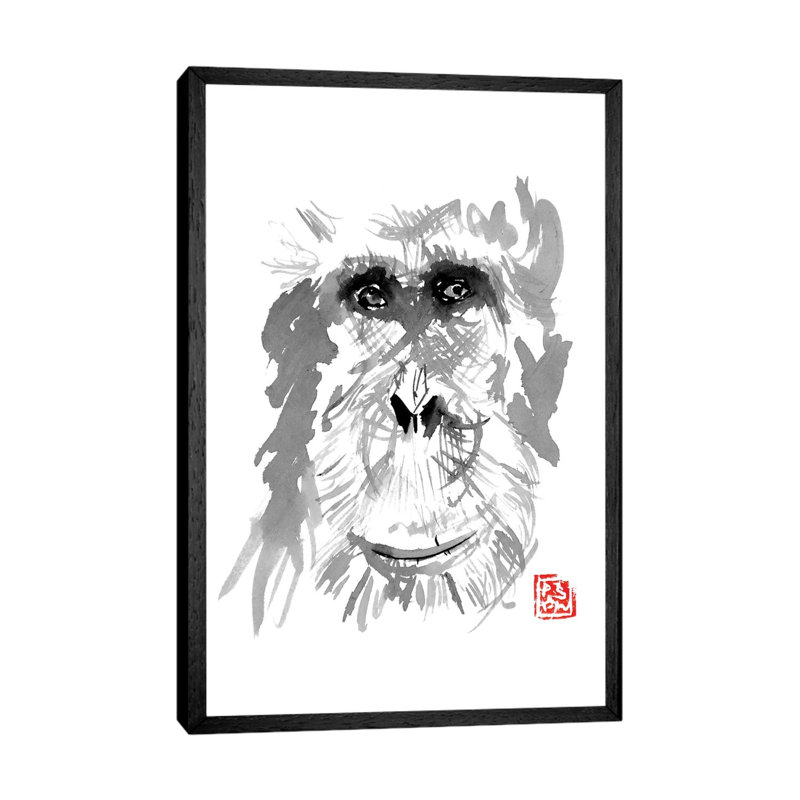 Old Orangutan by Péchane - Print on Canvas, Black Framed, 152.5 cm H x 101.5 cm W