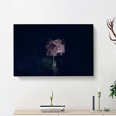 Dying Purple Rose in Abstract - Wrapped Canvas