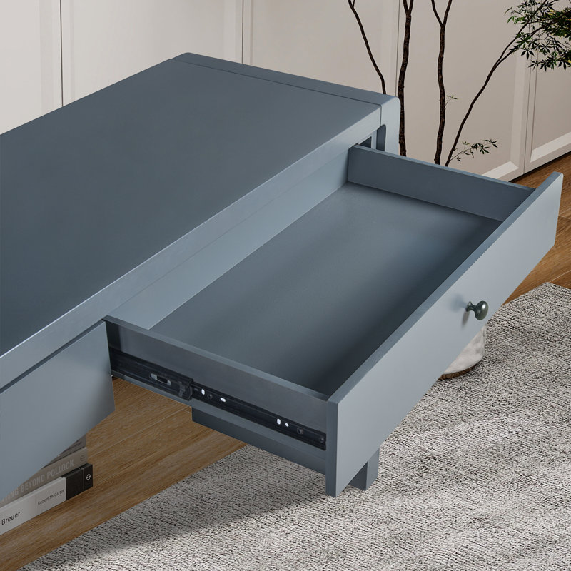 Console en bois avec 2 tiroirs, Marine