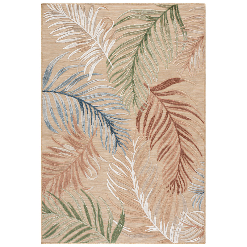 Tapis d'intérieur / extérieur à motif floral Cabana, 2'-7" x 5'-0" Rectangle
