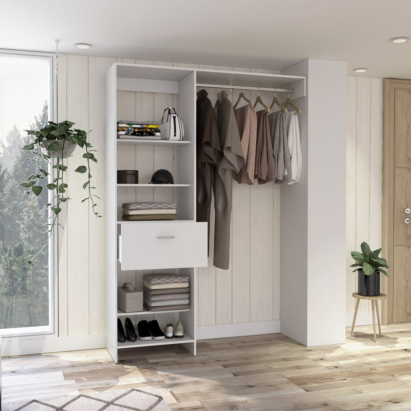 Lenox 1Drawer 4Shelf Closet System White