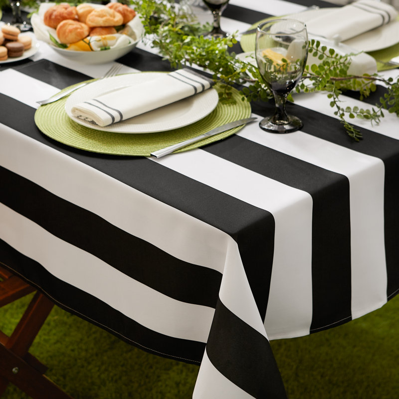 Hickox Striped Round Tablecloth