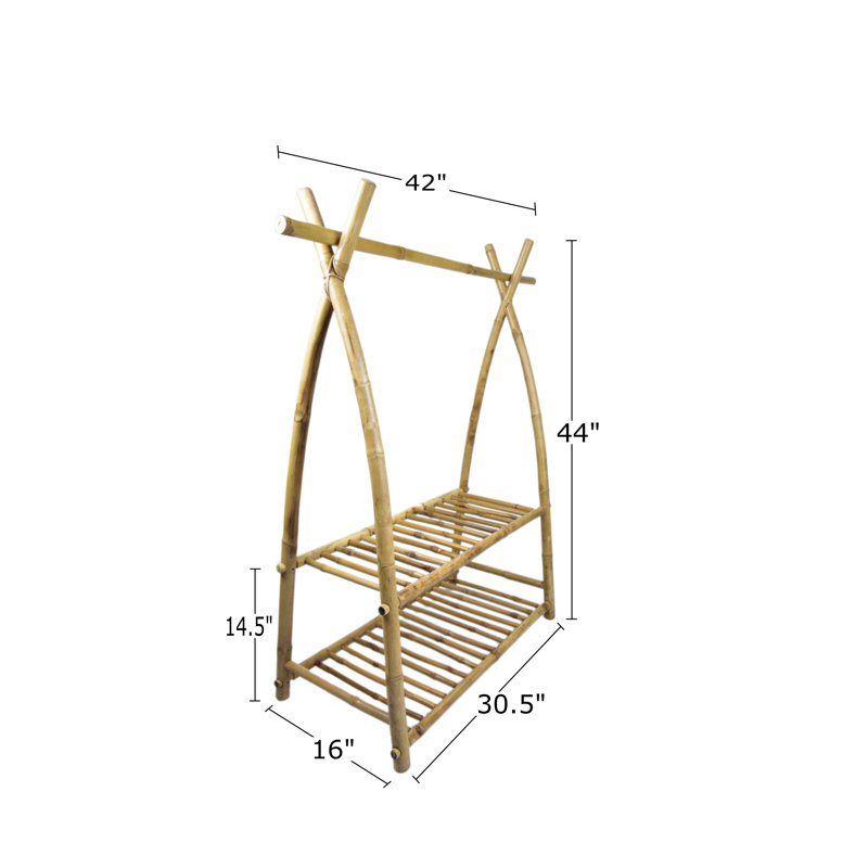 Venne 30.5'' Solid Wood Rolling Clothing Rack