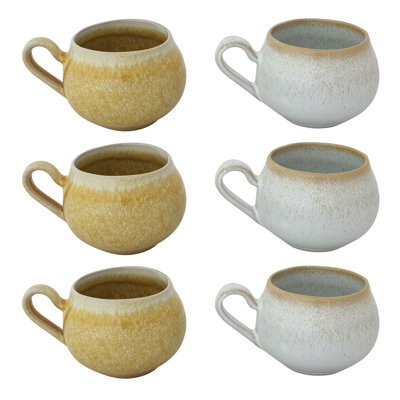Tasses en grès, glacis réactif