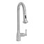 Whitehaus Collection Stainless Steel Single Lever Gooseneck Kitchen Faucet with Pull-down Spray Head