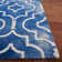 Tapis bleu / ivoire en laine touffeté à la main à motif géométrique Berman