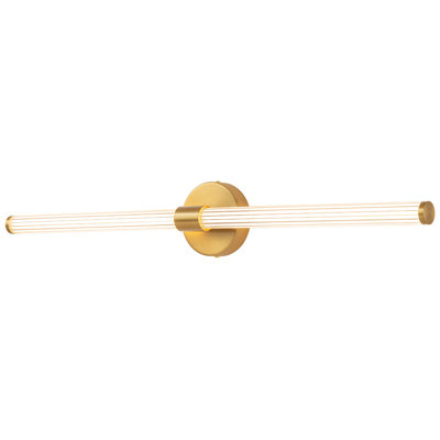 Buchan 1-Light LED Gold Vanity Light Bathroom Light Strip Mirror Headlights Dresser Light Bar