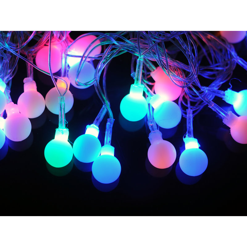 Asher Indoor Plug-in LED Globe String Light, Clear, 32 ft., Multi-Colored