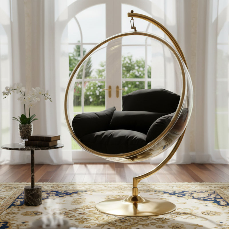 Selena Standing Lounge Chair, Gold