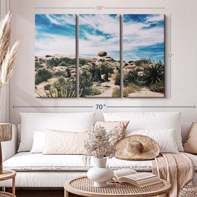 Nature «Cactus Desert Canvas Print» sur, H 32 po x l 50 po x P 1,25 po