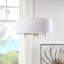 Lustre blanc 5 lumières à abat-jour tambour-507133436