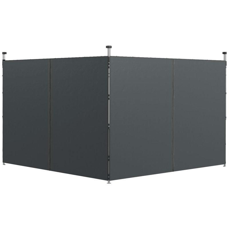 Paroi latérale en tissu gris Outsunny