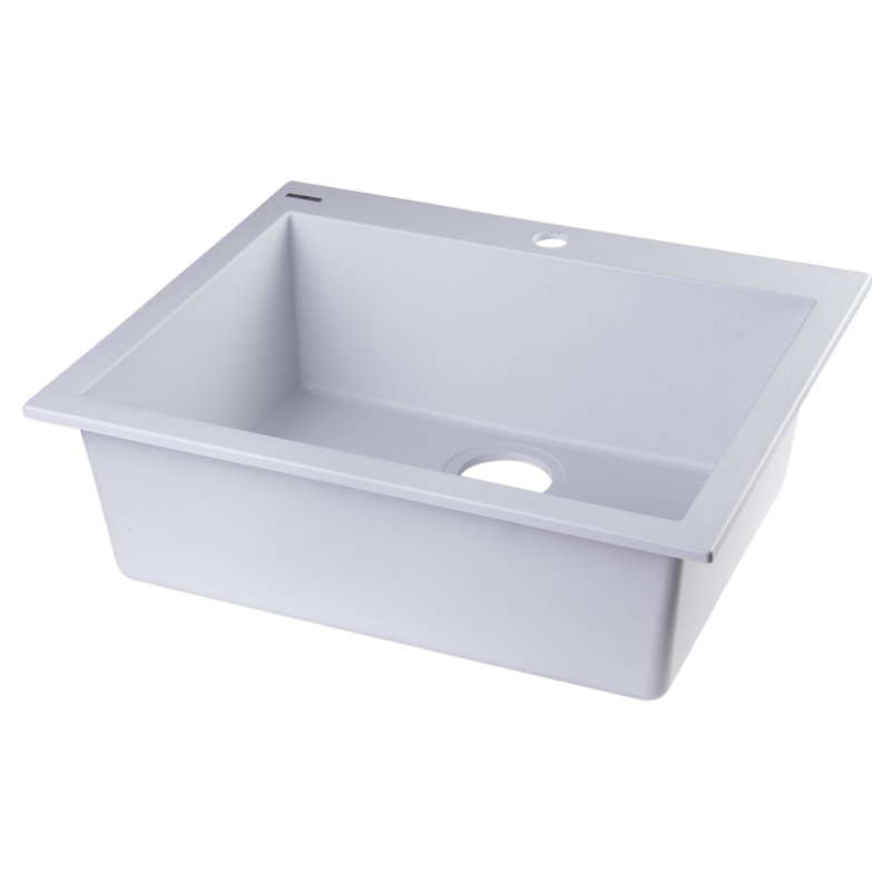 23.63'' L Single Bowl Granite Kitchen Sink, White
