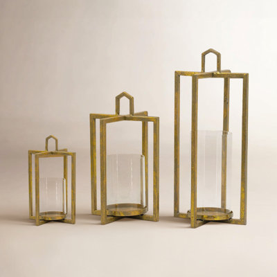3-Piece Metal Lantern Holder Set