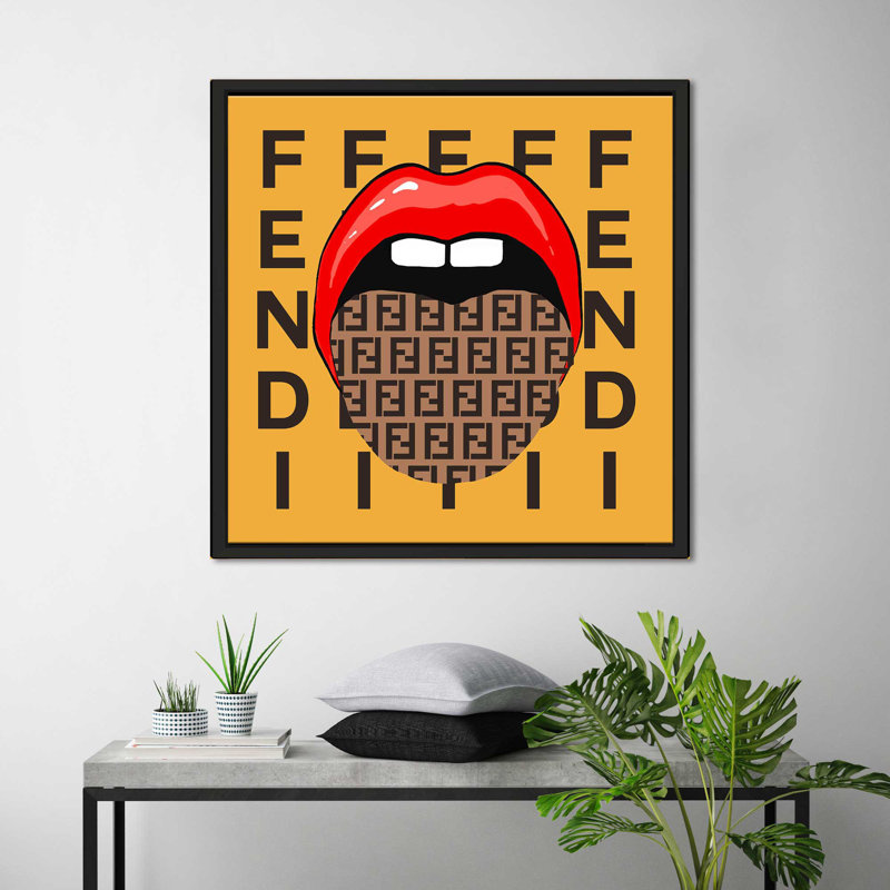 Tip of My Fendi Tongue (Square) par Jodi - impression, H 39,5 po x l 39,5 po x P 2 po, Cadre flottant noir